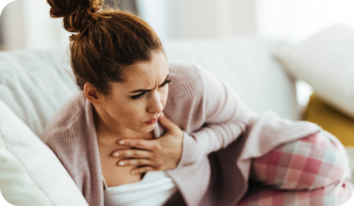 Frau mit Atemwegsinfektion